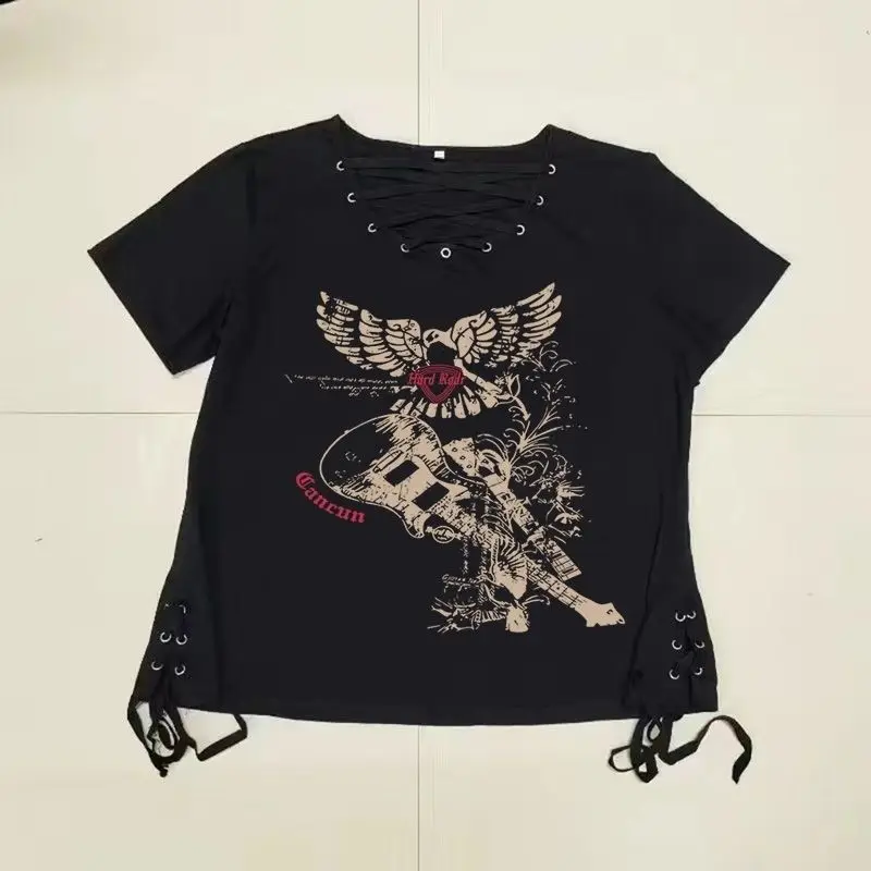 Hip Pop Street Cross Bandage Short Sleeve Tshirts Y2k Punk Grunge Print Gothic Tees Japanese Vintage Harajuku Crop Top Summer
Hip Pop Street Cross Bandage Short Sleeve Tshirts Y2k Punk Grunge Print Gothic Tees Japanese Vintage Harajuku Crop Top Summer