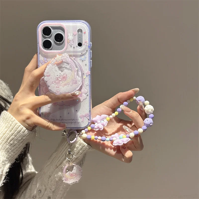 Cute Purple Pink Bunny Glitter Phone Case For iPhone 17 16 15 14 Pro Max Moon Cloud Stand with Butterfly Beaded Wrist Strap Prot
Cute Purple Pink Bunny Glitter Phone Case For iPhone 17 16 15 14 Pro Max Moon Cloud Stand with Butterfly Beaded Wrist Strap Prot