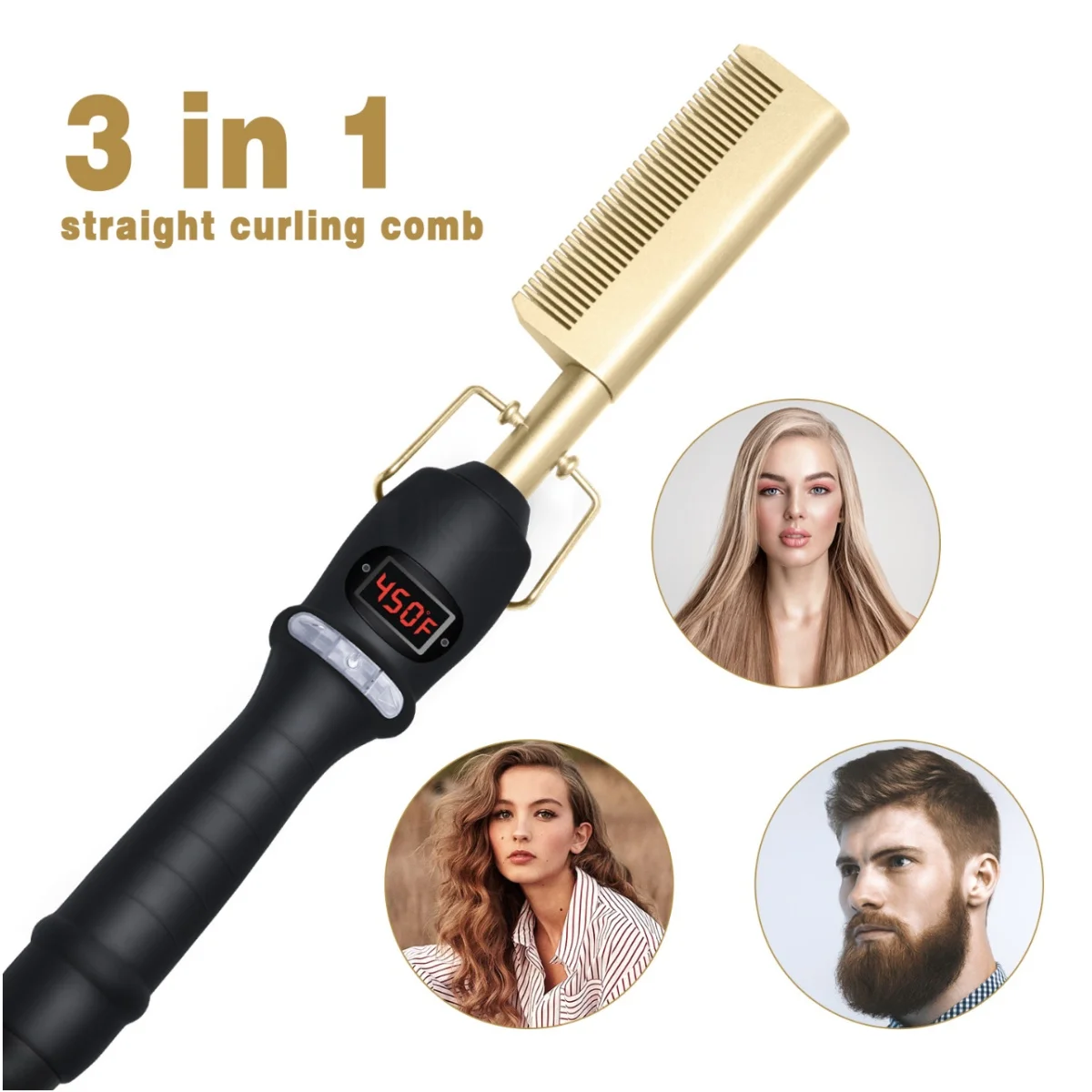 Hot comb hair straightener straight teeth electric heated comb press comb brush for straightening hair and beard, curling iron
Hot comb hair straightener straight teeth electric heated comb press comb brush for straightening hair and beard, curling iron