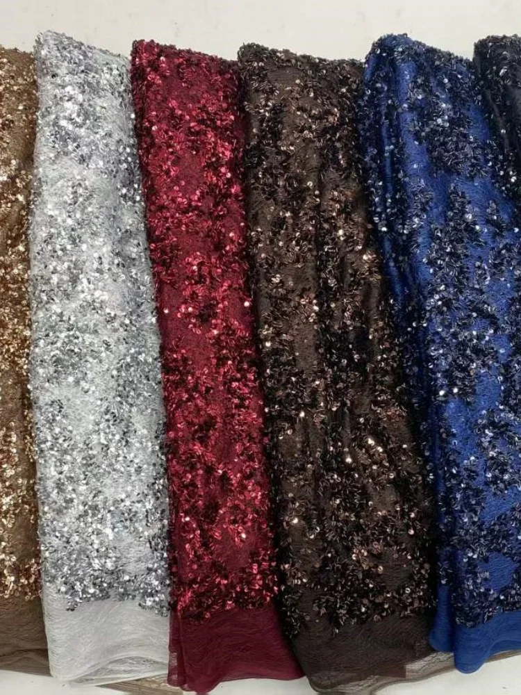High-Quality Sequin Beaded Lace Fabric for Wedding Dresses Net Bridal Handmade Luxury Crystal Beads African Sequined Tulle
High-Quality Sequin Beaded Lace Fabric for Wedding Dresses Net Bridal Handmade Luxury Crystal Beads African Sequined Tulle