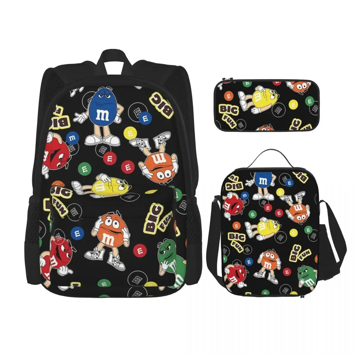 M And M Candy Character Baby Backpacks Boys Girls Bookbag Students School Bags Kids Rucksack Lunch Bag Pen Bag Three-Piece Set
M And M Candy Character Baby Backpacks Boys Girls Bookbag Students School Bags Kids Rucksack Lunch Bag Pen Bag Three-Piece Set
