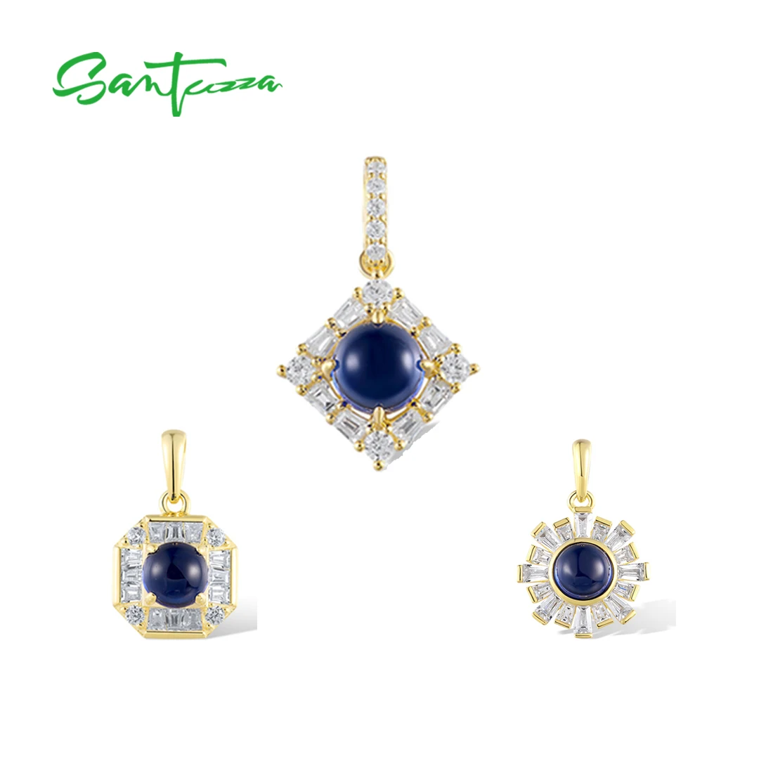 Santuzza 925 Pure Sterling Silver Pendant For Women Created Blue Spinel White CZ Glamorous Party Birthday Gifts Fine Jewerly Set
Santuzza 925 Pure Sterling Silver Pendant For Women Created Blue Spinel White CZ Glamorous Party Birthday Gifts Fine Jewerly Set