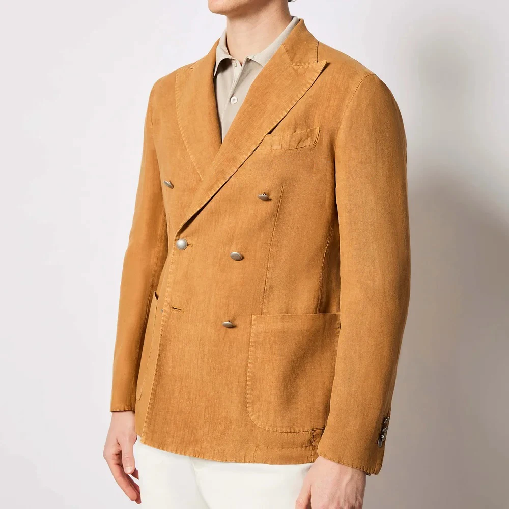 Only Jacket Elegant Linen Man Blazer Suit Casual Square Pockets Men's Double-breasted Peaked Lapel Fashion Suits Blazer Clothing
Only Jacket Elegant Linen Man Blazer Suit Casual Square Pockets Men's Double-breasted Peaked Lapel Fashion Suits Blazer Clothing