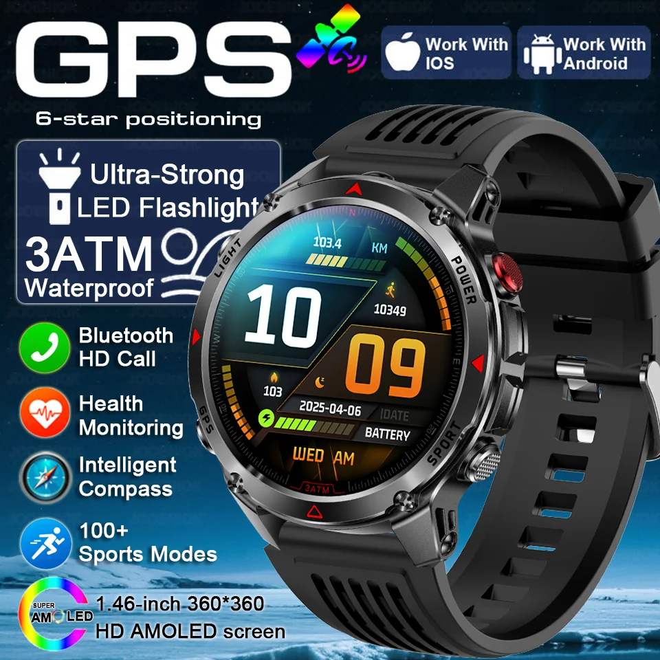 2025 New Military Grade Smart Watch Men Bulit-in GPS Compass 3ATM Waterproof BT Call Health Sport Smartwatch For Android IOS
2025 New Military Grade Smart Watch Men Bulit-in GPS Compass 3ATM Waterproof BT Call Health Sport Smartwatch For Android IOS
