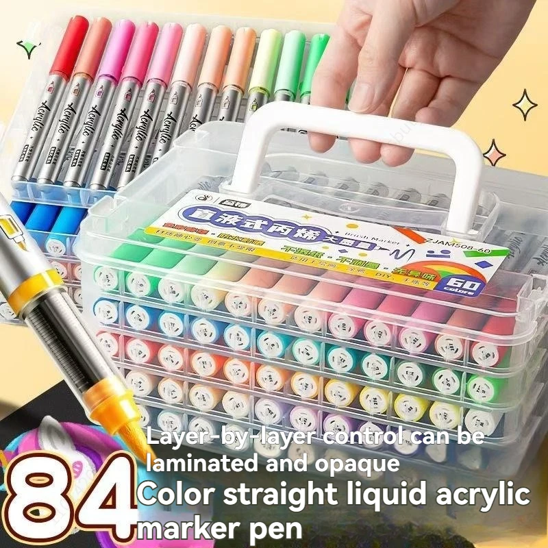 12-84 Colors Acrylic Painting Marker Waterproof Acrylic Brush Marker Professional Acrylic Marker Set DIY Coloring Art Supplies
12-84 Colors Acrylic Painting Marker Waterproof Acrylic Brush Marker Professional Acrylic Marker Set DIY Coloring Art Supplies