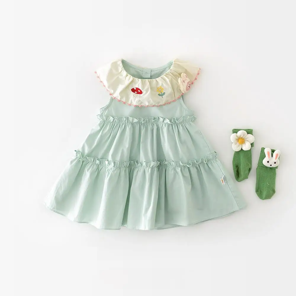 Girls Lapel Dress Summer New 0-3 Years Baby Cartoon Mushroom Strap Dress Girl Light Green Sleeveless Clothes Girl Clothes Cotton
Girls Lapel Dress Summer New 0-3 Years Baby Cartoon Mushroom Strap Dress Girl Light Green Sleeveless Clothes Girl Clothes Cotton