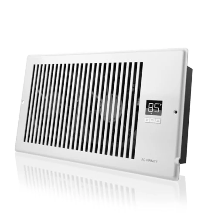 Register Booster Fan for 6 x 12 Register Holes, White ABS Plastic, Quiet 10-Speeds, Improves Heating Cooling Vent Airflow
Register Booster Fan for 6 x 12 Register Holes, White ABS Plastic, Quiet 10-Speeds, Improves Heating Cooling Vent Airflow