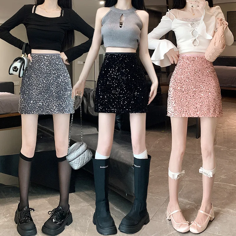 Блестящая юбка А-силуэта с пайетками, женская облегающая юбка с высокой талией, сверкающая, для вечеринок, весна 2025, винтажный стиль
Блестящая юбка А-силуэта с пайетками, женская облегающая юбка с высокой талией, сверкающая, для вечеринок, весна 2025, винтажный стиль