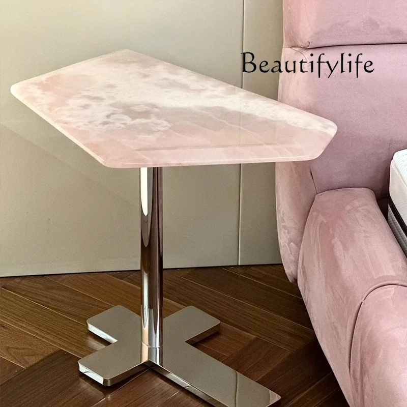 Light luxury small apartment living room sofa pink jade marble edge luxury stone small coffee table special-shaped round table
Light luxury small apartment living room sofa pink jade marble edge luxury stone small coffee table special-shaped round table