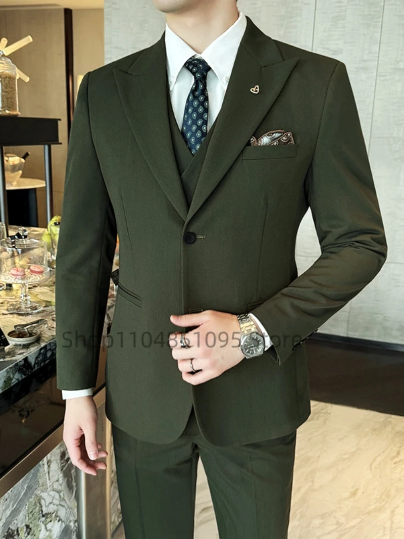 New Solid Color Men Suit Wedding Party Prom Groom Suits Groomsman Male Tuxedos Bridegroom Costume 3 Piece Set Blazer Vest Pants
New Solid Color Men Suit Wedding Party Prom Groom Suits Groomsman Male Tuxedos Bridegroom Costume 3 Piece Set Blazer Vest Pants