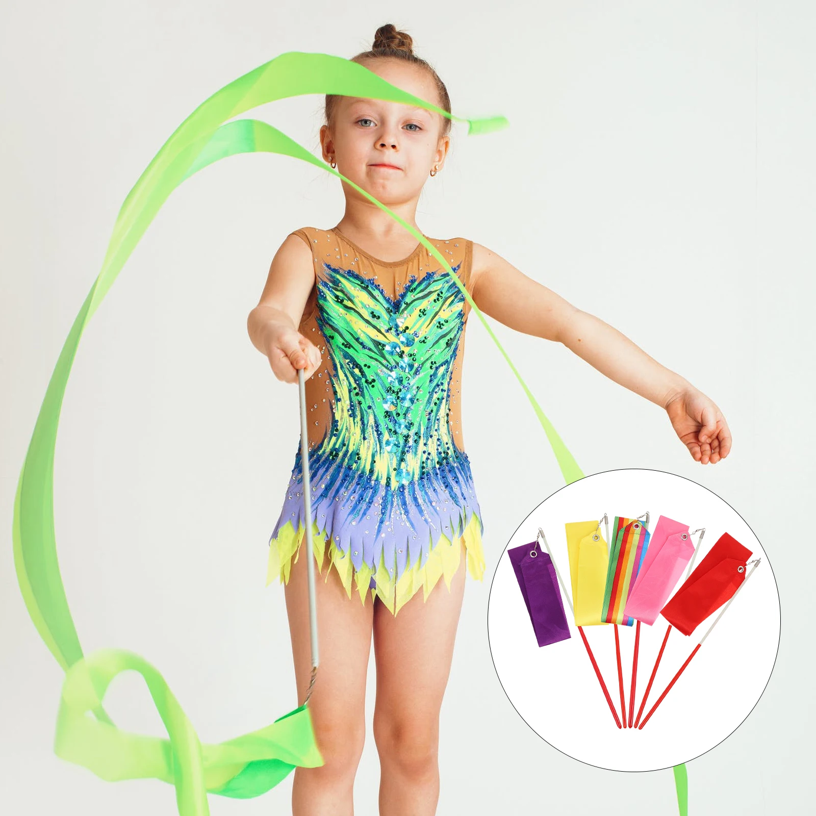 5pcs Gymnastics Ribbons Durable Steel Nylon Quality Material Fine Workmanship Dancing Streamers Rhythmic Child Gym
5pcs Gymnastics Ribbons Durable Steel Nylon Quality Material Fine Workmanship Dancing Streamers Rhythmic Child Gym