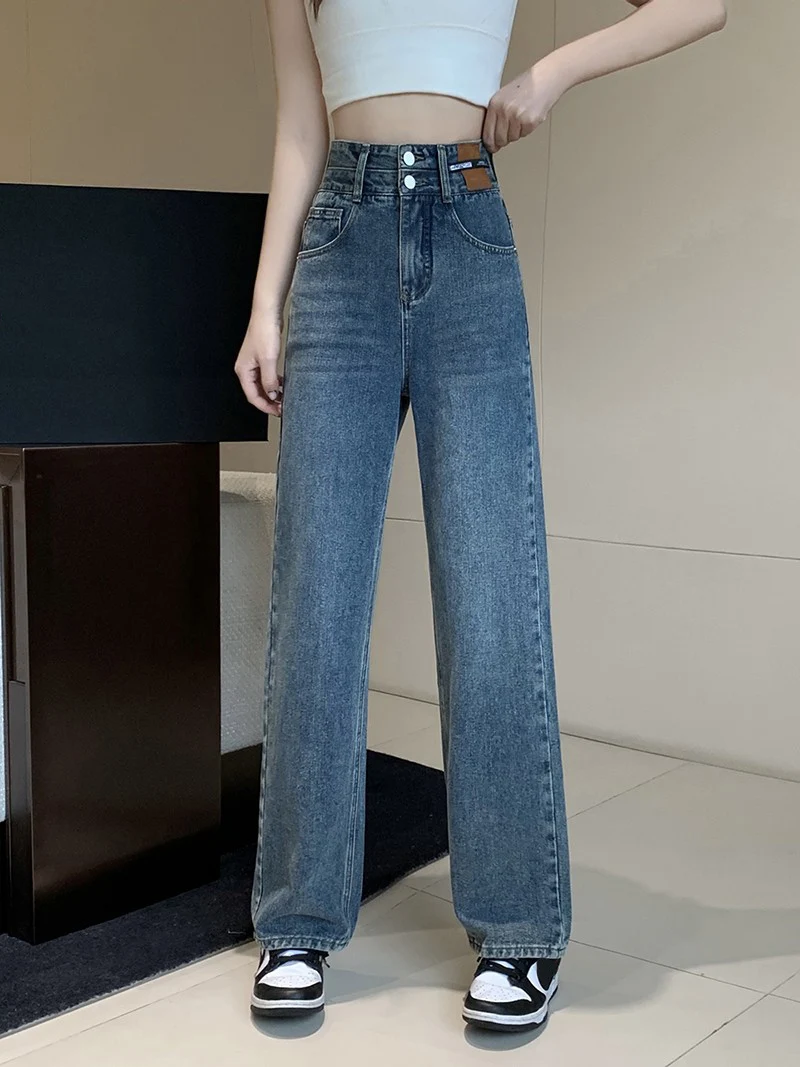 High Waist Wide Leg Denim Jeans Women's plus Size Vintage Style Slimming Jeans for Pear Shaped Body Autumn Trendy Long Pants
High Waist Wide Leg Denim Jeans Women's plus Size Vintage Style Slimming Jeans for Pear Shaped Body Autumn Trendy Long Pants