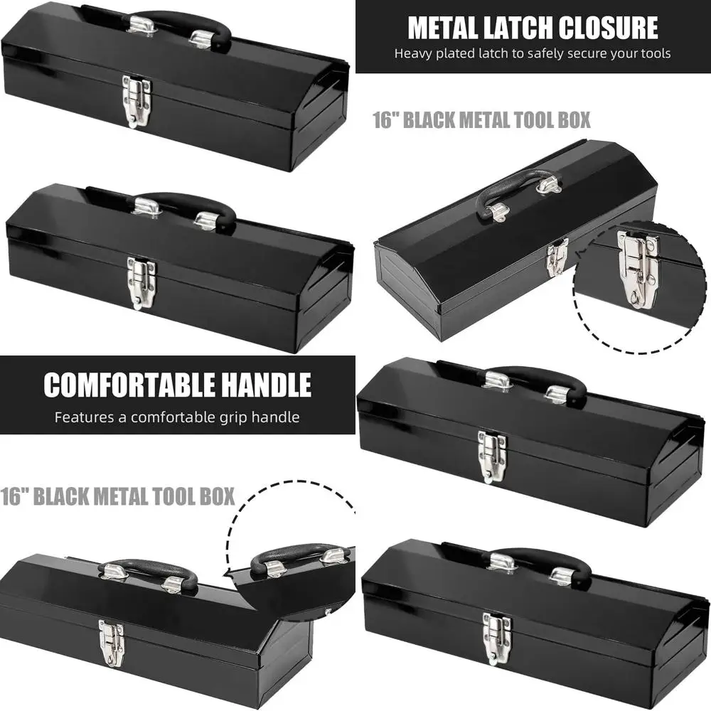Портативный набор из 2 металлических ящиков для инструментов с противоскользящими накладками, идеально подходит для механиков, любителей ремонта, мастерских и гаражей, черный цвет
Портативный набор из 2 металлических ящиков для инструментов с противоскользящими накладками, идеально подходит для механиков, любителей ремонта, мастерских и гаражей, черный цвет