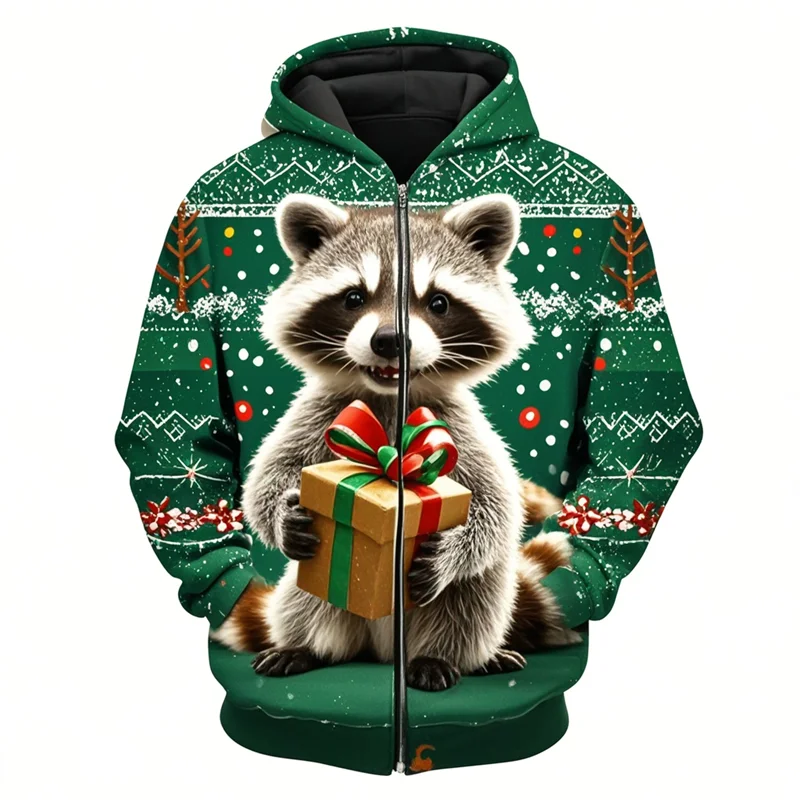 Популярные новые толстовки на молнии с 3d принтом милого енота, мужские осенние модные рождественские толстовки, повседневные мужские уличные пальто
Популярные новые толстовки на молнии с 3d принтом милого енота, мужские осенние модные рождественские толстовки, повседневные мужские уличные пальто