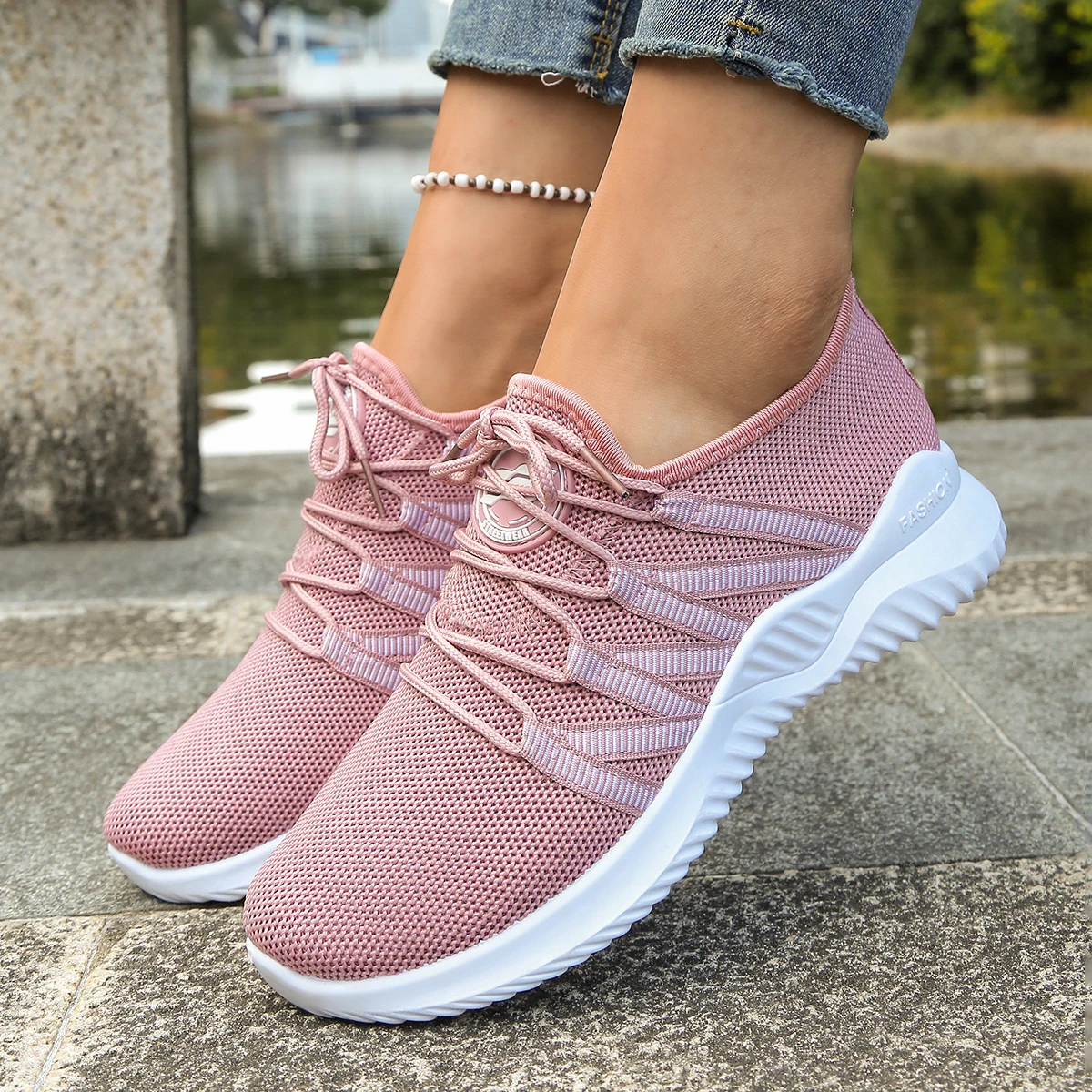 Women's Breathable Mesh Lace-Up Sneakers, Lightweight Non-slip Sport Shoes, Comfortable Running Walking Trainers, Drop Shipping
Women's Breathable Mesh Lace-Up Sneakers, Lightweight Non-slip Sport Shoes, Comfortable Running Walking Trainers, Drop Shipping