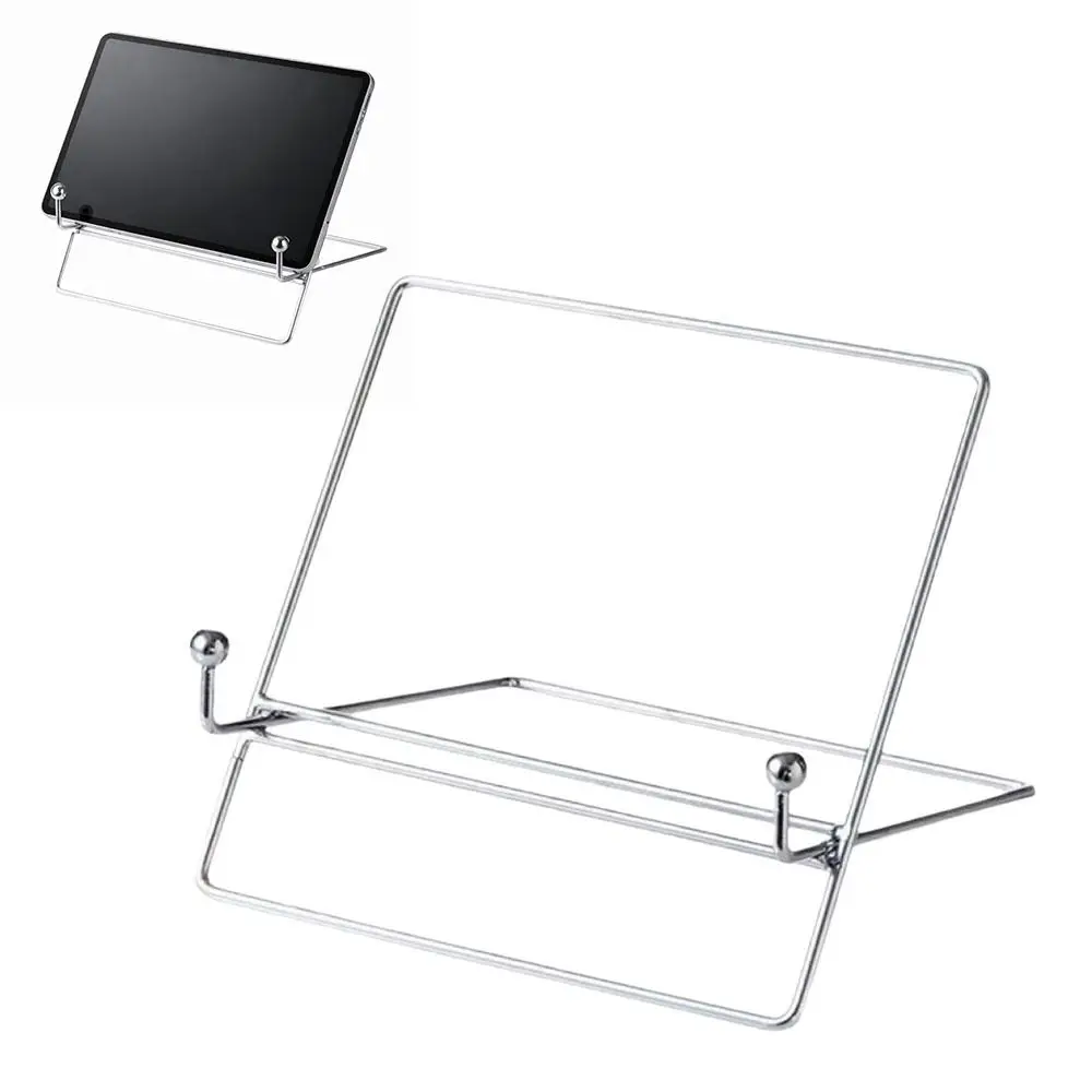 Portable Metal Tablet Stand INS-style Silver CD Rack Reading Stand