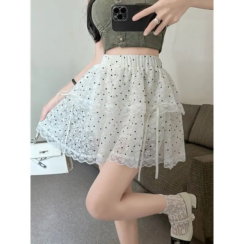 Fairy Lace Skirt Elastic Waist Polka Dot Bowknot A-Line Skirt Summer Puffy Short Skirt Women Commute Style
Fairy Lace Skirt Elastic Waist Polka Dot Bowknot A-Line Skirt Summer Puffy Short Skirt Women Commute Style