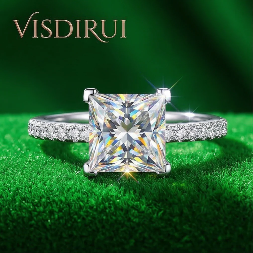 VISDIRUI 1-2ct Cushion Cut Moissanite Solitaire Ring for Women Square D Color VVS1 S925 Sterling Silver Classic Bridal
VISDIRUI 1-2ct Cushion Cut Moissanite Solitaire Ring for Women Square D Color VVS1 S925 Sterling Silver Classic Bridal