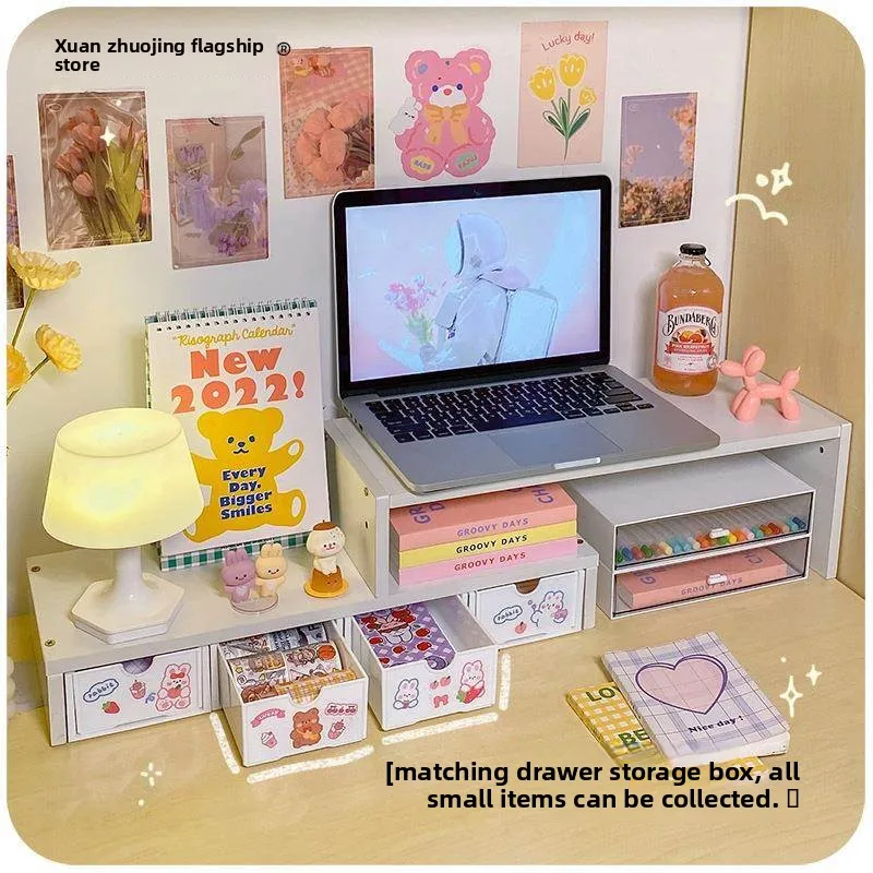 Desktop Computer Elevation Stand Small Drawer Style Display Notebooks Office Essential Organizer Rack Space Saving Solution
Desktop Computer Elevation Stand Small Drawer Style Display Notebooks Office Essential Organizer Rack Space Saving Solution