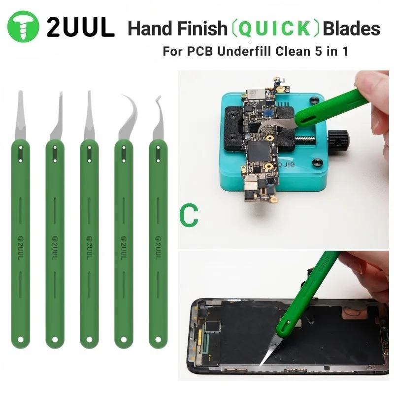 2UUL DA22 5in1 QUICK Hand Finish Blade For Seperate Phone CPU Tiering Nand Flash MotherBoard IC Glue Removal PCB Underfill Clean
2UUL DA22 5in1 QUICK Hand Finish Blade For Seperate Phone CPU Tiering Nand Flash MotherBoard IC Glue Removal PCB Underfill Clean