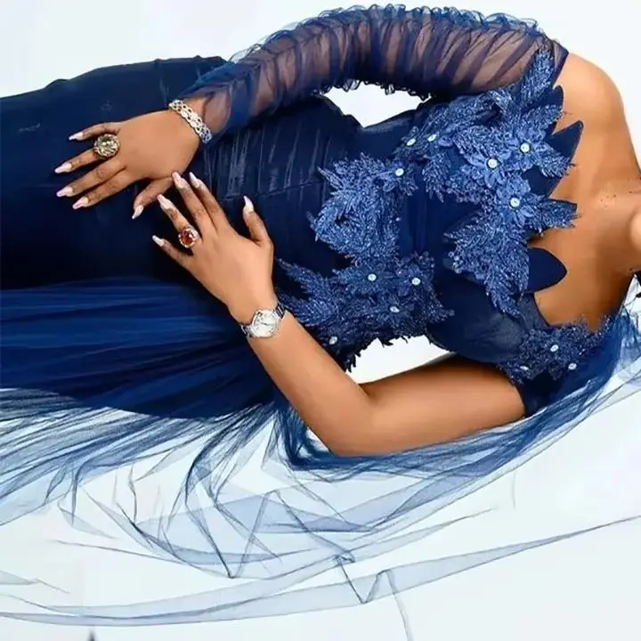2026 Customized Appliques Pleated Tulle African Formal Party Dress Evening Dress Plus Size Nigerian Navy Blue Prom Dresses
2026 Customized Appliques Pleated Tulle African Formal Party Dress Evening Dress Plus Size Nigerian Navy Blue Prom Dresses