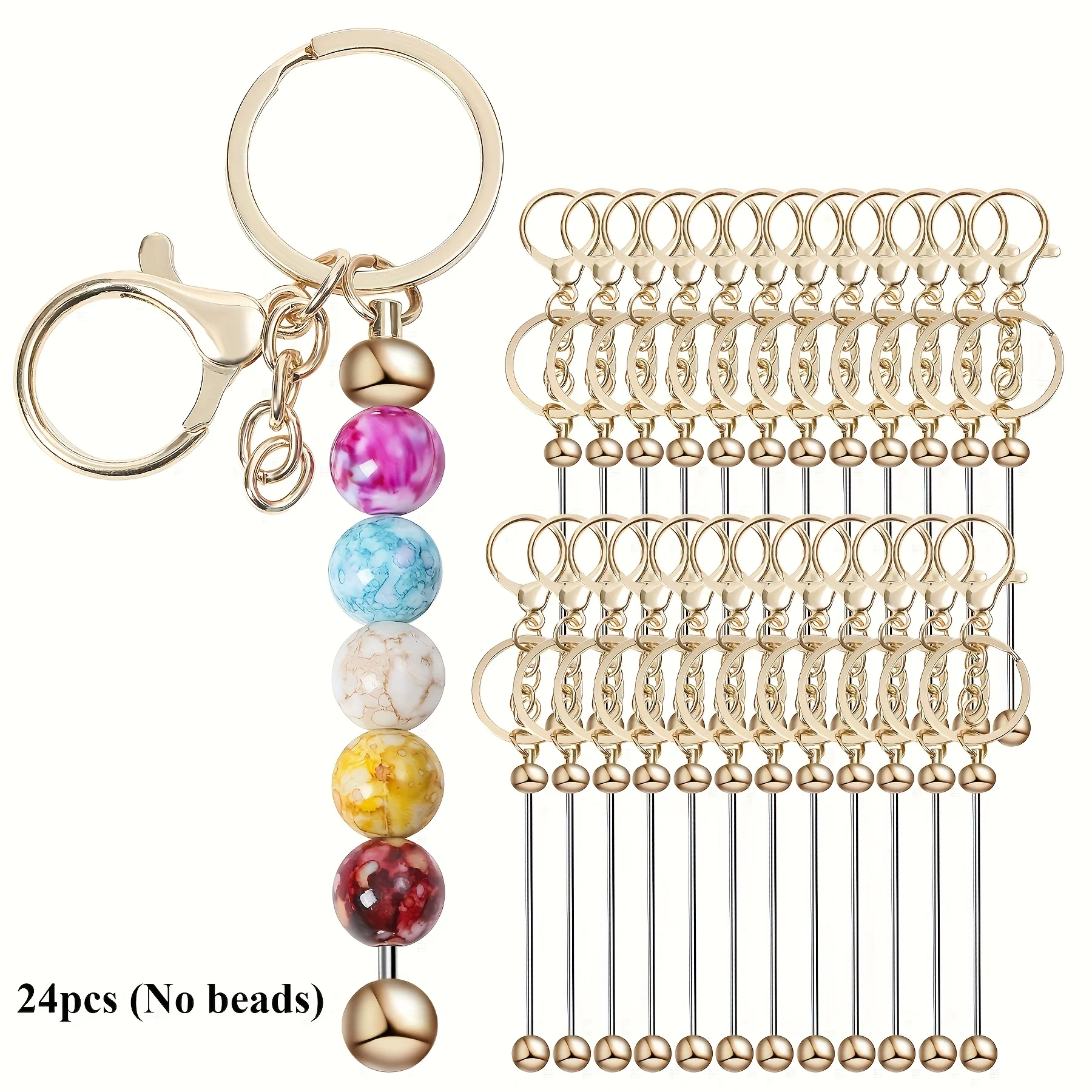DIY 24pcs Handmade Key Chain Making Kits Without Beads Jewelry Pendant Mobile Phone Accessory For Bags Children's Gifts
DIY 24pcs Handmade Key Chain Making Kits Without Beads Jewelry Pendant Mobile Phone Accessory For Bags Children's Gifts