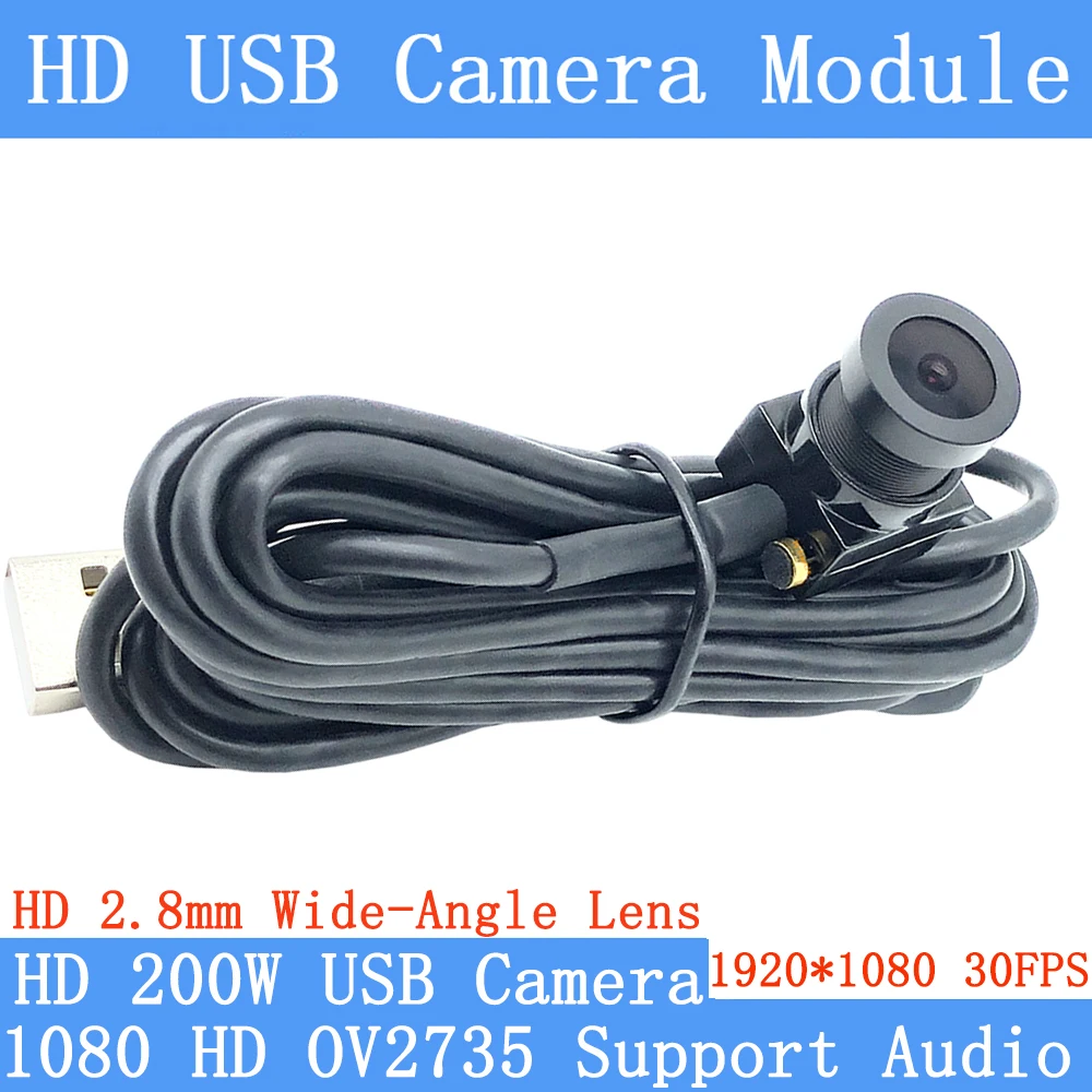 Wide Angle 2MP USB Camera Module 1080P Full Hd MJPEG 30fps High Speed Mini CCTV OTG UVC Webcam Camera Microphone