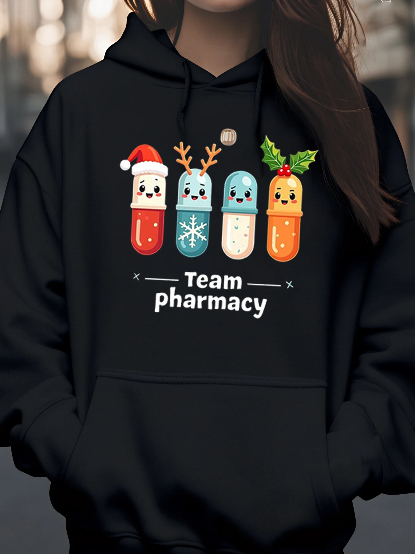 Рождественская толстовка с капюшоном с персонажами таблеток, аптека, праздничный подарок для фармацевтов и работников здравоохранения
Рождественская толстовка с капюшоном с персонажами таблеток, аптека, праздничный подарок для фармацевтов и работников здравоохранения