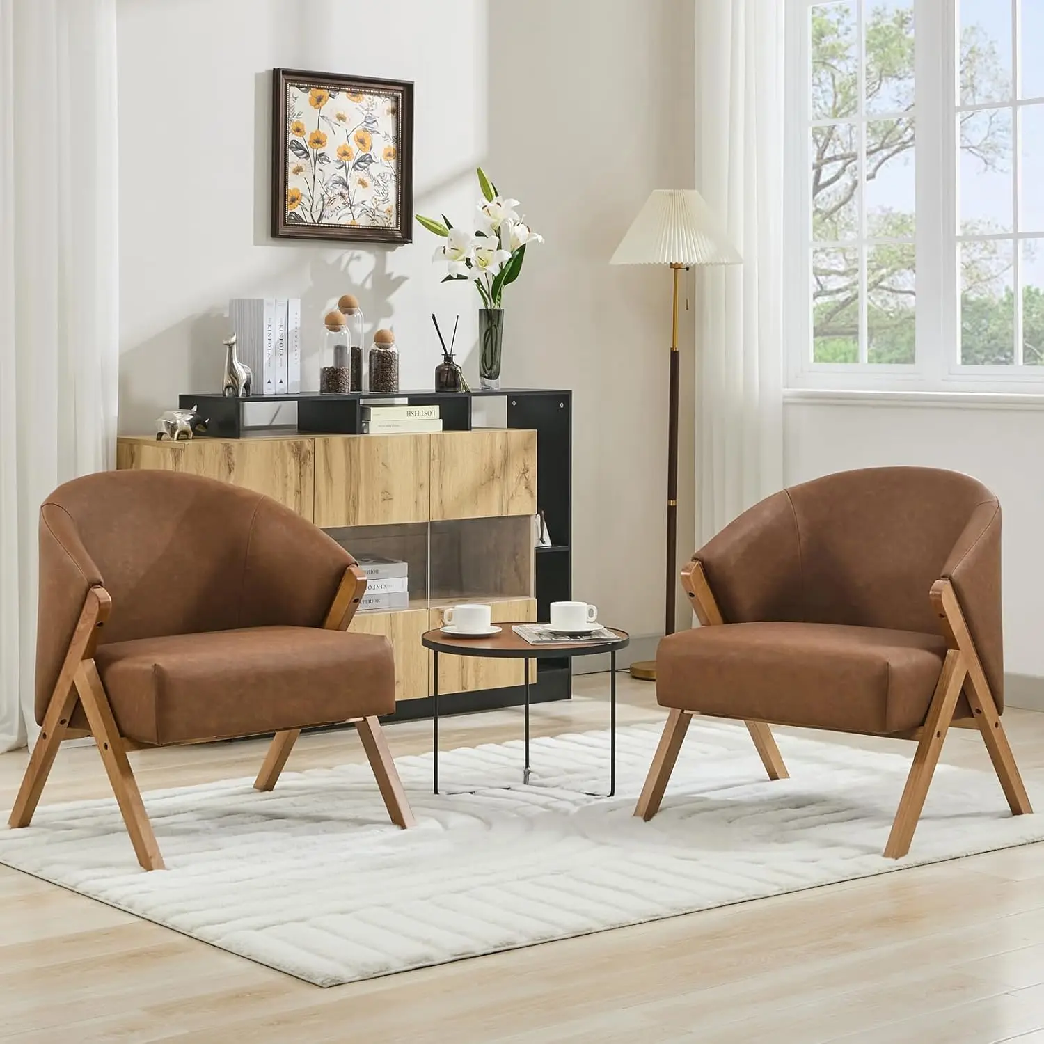 Accent Chair Mid Century Modern, Comfy Reading Chair with Wood Frame - Plush Upholstered Lounge Chair for Living Room, Be
Accent Chair Mid Century Modern, Comfy Reading Chair with Wood Frame - Plush Upholstered Lounge Chair for Living Room, Be