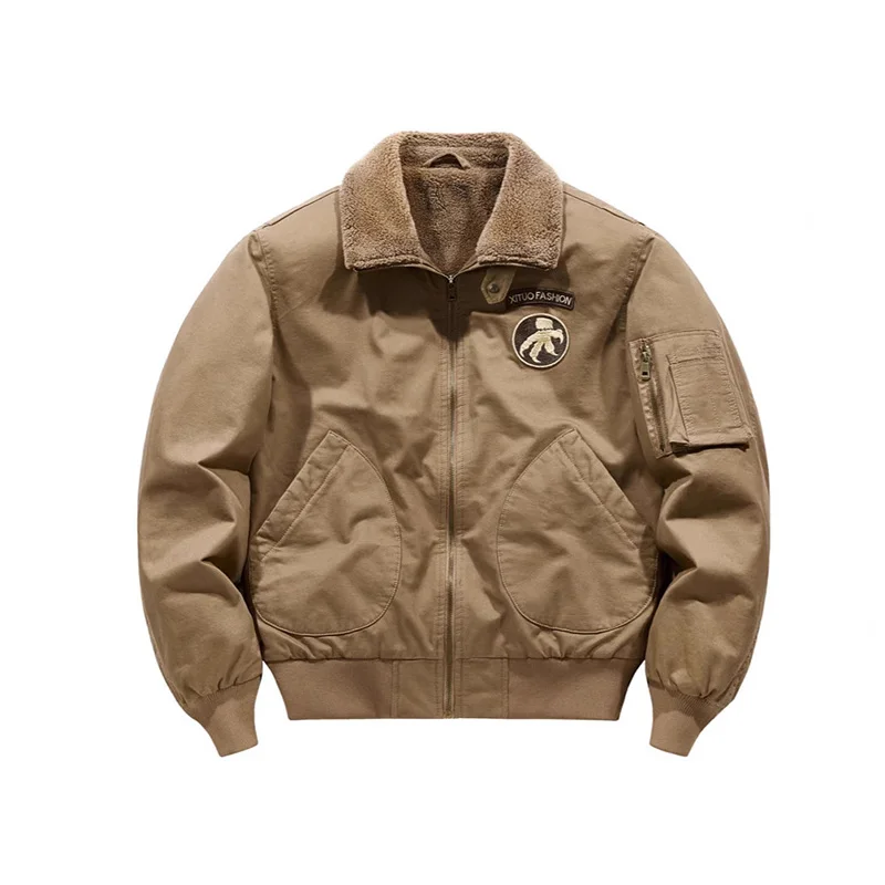 Amekji Winter Men's Cashmere Coat Badge Embroidered Cargo Jacket Fleece Lining Vintage Baseball Jacket Cargo Outerwear Male
Amekji Winter Men's Cashmere Coat Badge Embroidered Cargo Jacket Fleece Lining Vintage Baseball Jacket Cargo Outerwear Male