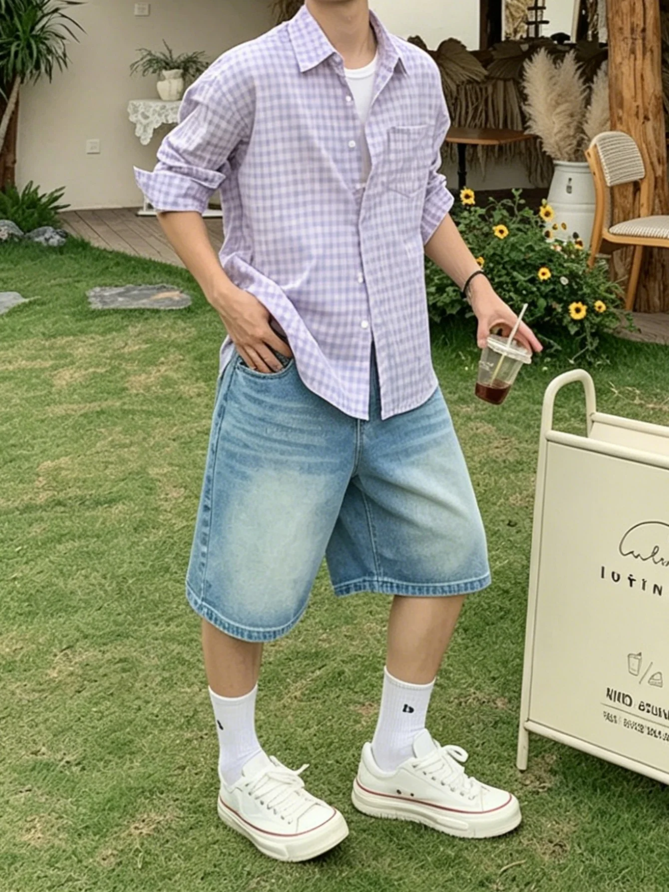 Male Minimalist Loose Fit Blue Denim Jorts Non Elastic Breathable Texture Comfortable Design For Daily Outdoor Vacation Outfits
Male Minimalist Loose Fit Blue Denim Jorts Non Elastic Breathable Texture Comfortable Design For Daily Outdoor Vacation Outfits