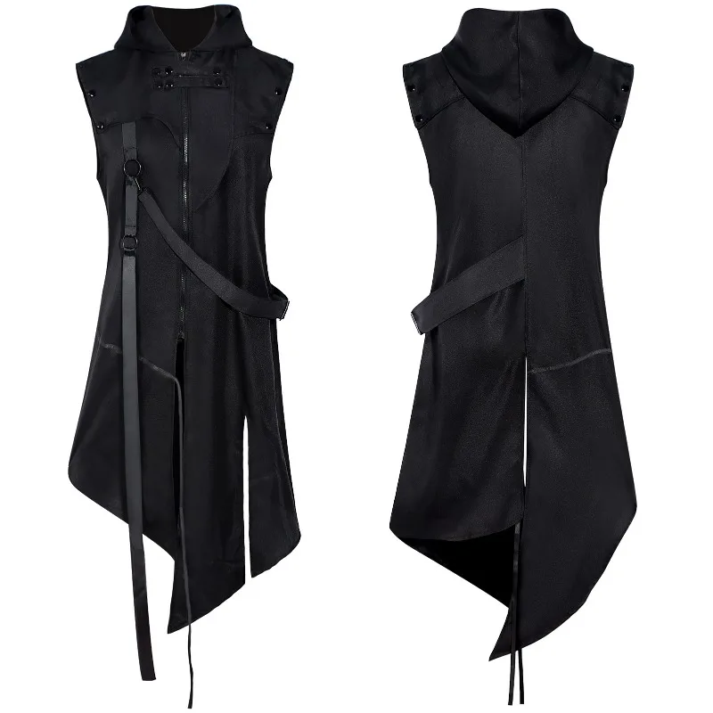 Vintage Medieval Renaissance Gothic Long Vest Dress, European American Punk Sleeveless Formal Costume
Vintage Medieval Renaissance Gothic Long Vest Dress, European American Punk Sleeveless Formal Costume