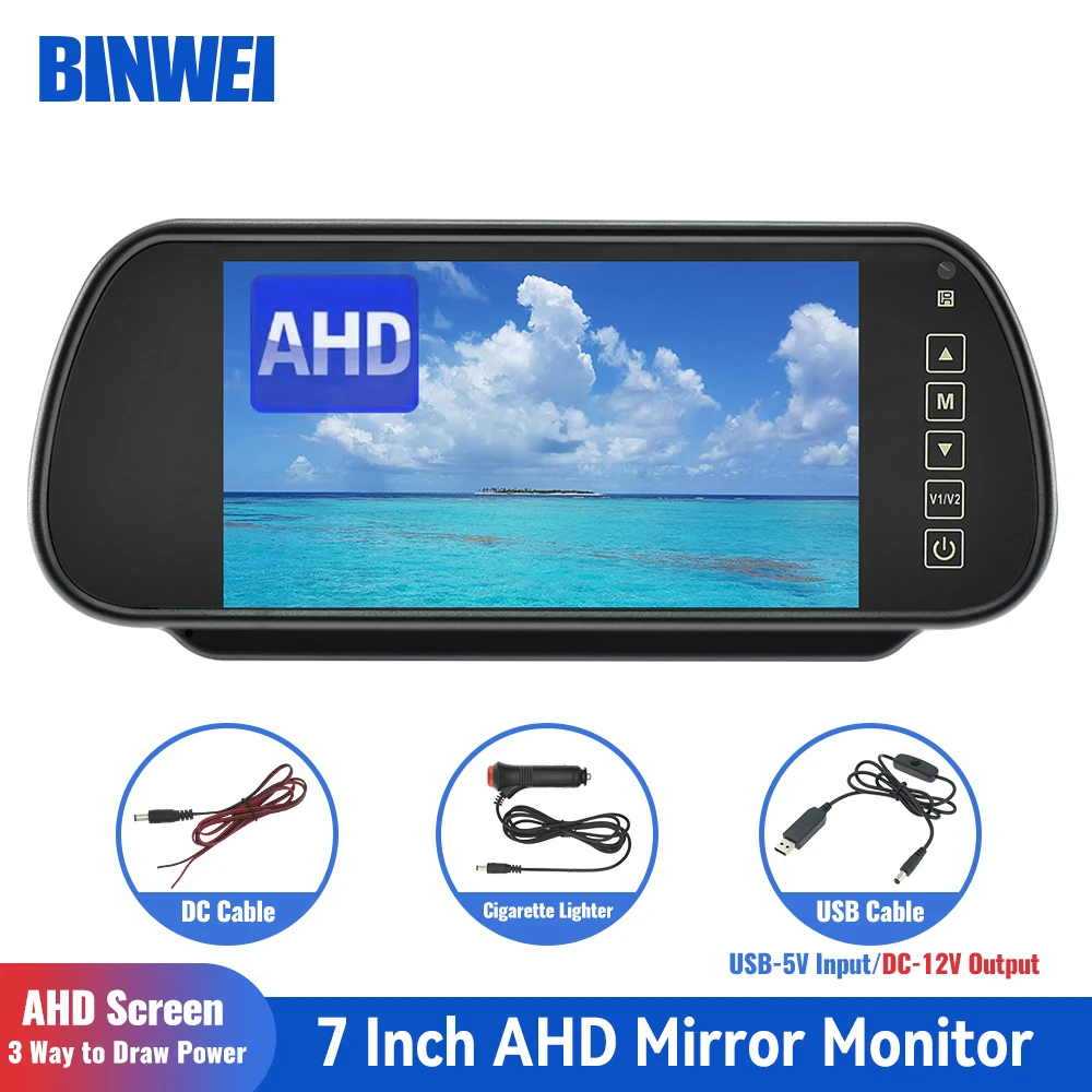 BINWEI 7 Inch Automotive Car Camera Monitor AHD for Vehicle Mirror 7" TFT LCD Screen Parking Rear View Universal Auto Rervesing
BINWEI 7 Inch Automotive Car Camera Monitor AHD for Vehicle Mirror 7" TFT LCD Screen Parking Rear View Universal Auto Rervesing