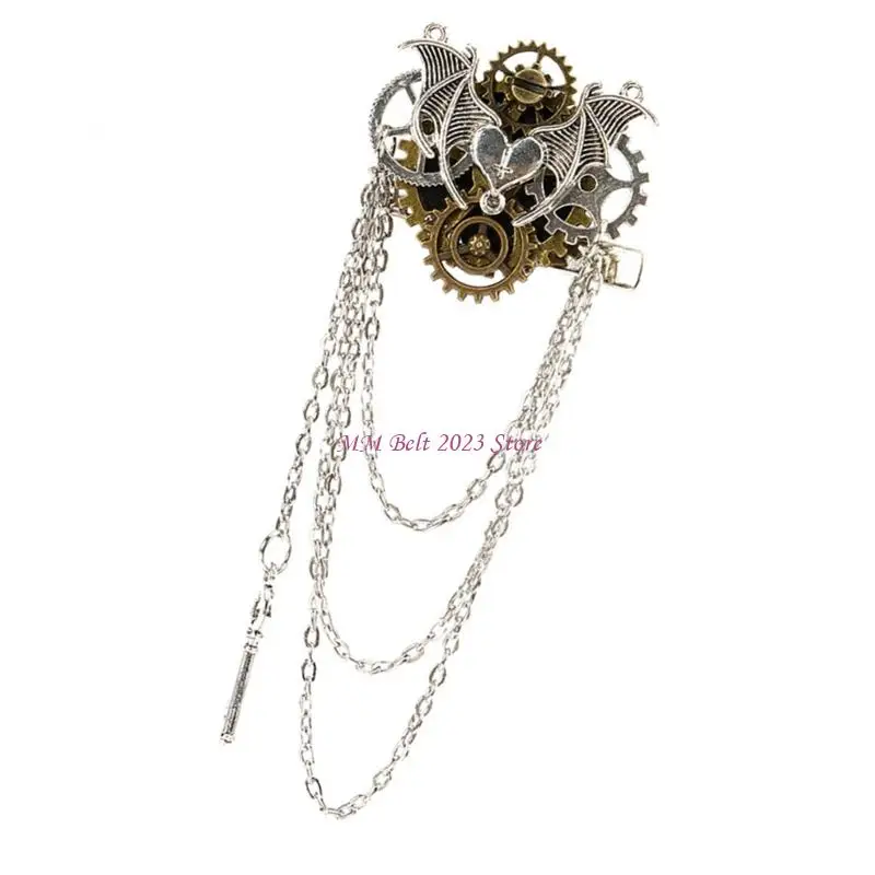 49ME Adjustable Hair Clip Convertible To Brooch Intricate Brass Wing Gear Embellishments Delicate Design
49ME Adjustable Hair Clip Convertible To Brooch Intricate Brass Wing Gear Embellishments Delicate Design