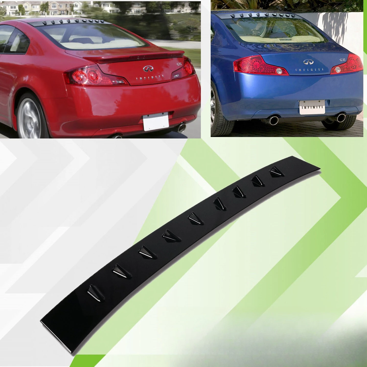 Fit 2003-2007 Infiniti G35 2DR Coupe Mette Black Shaek Fin Window Roof Spoiler
Fit 2003-2007 Infiniti G35 2DR Coupe Mette Black Shaek Fin Window Roof Spoiler