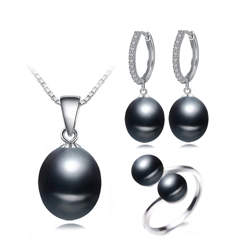 Real wedding black freshwater pearl jewelry set women,natural pearl sets 925 silver necklace earring anniversary gift
Real wedding black freshwater pearl jewelry set women,natural pearl sets 925 silver necklace earring anniversary gift