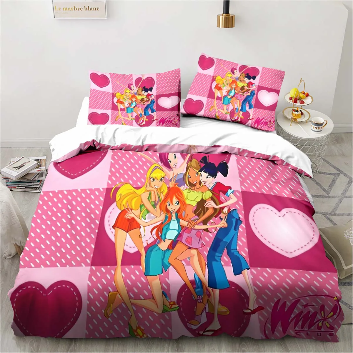 Winx Anime Kawaii Bedding Set Bed Three Piece Single Double King Size Bed Set Adult Children's Bedroom Duvet Cover Set Kids Gift
Winx Anime Kawaii Bedding Set Bed Three Piece Single Double King Size Bed Set Adult Children's Bedroom Duvet Cover Set Kids Gift