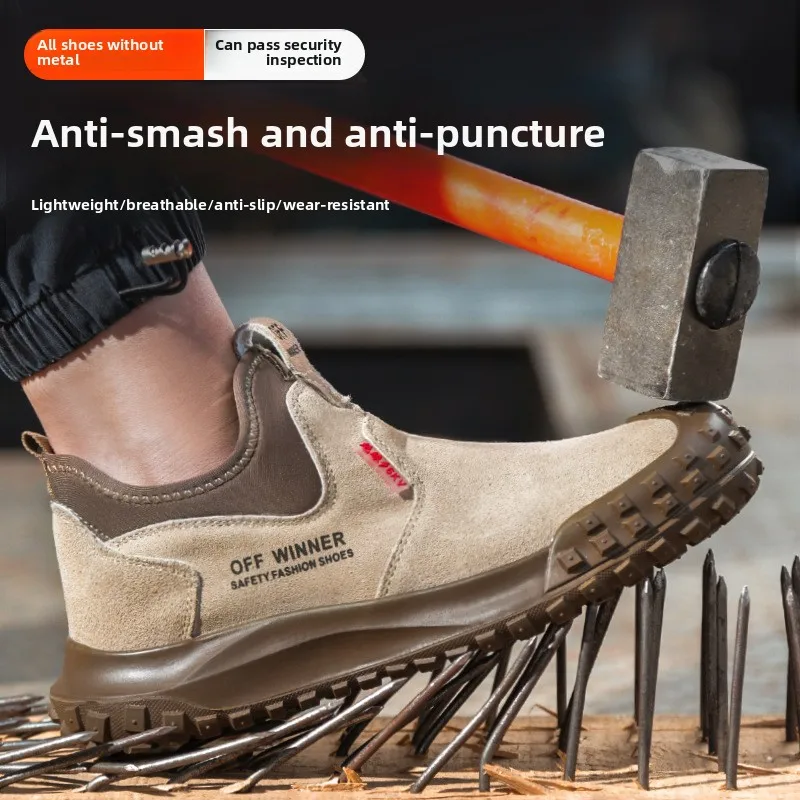 Welding Shoes Anti-velvet Cowhide Plastic Steel Head Men's Shoes Anti-puncture Safety Protective Shoes
Welding Shoes Anti-velvet Cowhide Plastic Steel Head Men's Shoes Anti-puncture Safety Protective Shoes