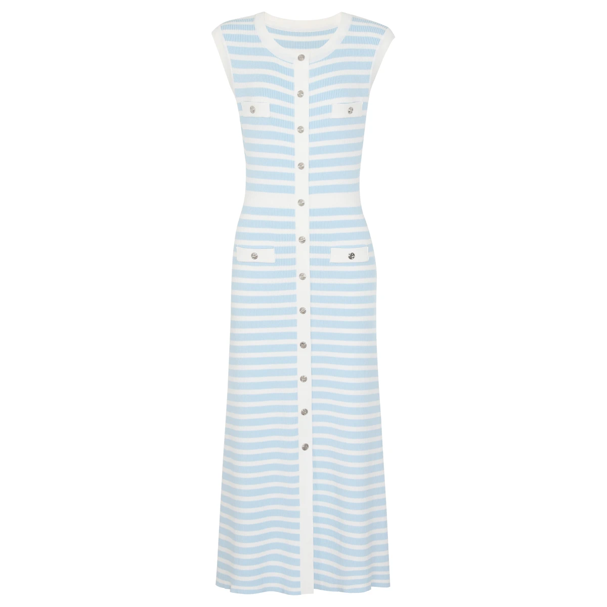 26144 High Quality Summer Commuter Women Striped Round Neck Sleeveless Knitted Dress Slim Fit Elegant Daily Party Casual Outfit
26144 High Quality Summer Commuter Women Striped Round Neck Sleeveless Knitted Dress Slim Fit Elegant Daily Party Casual Outfit