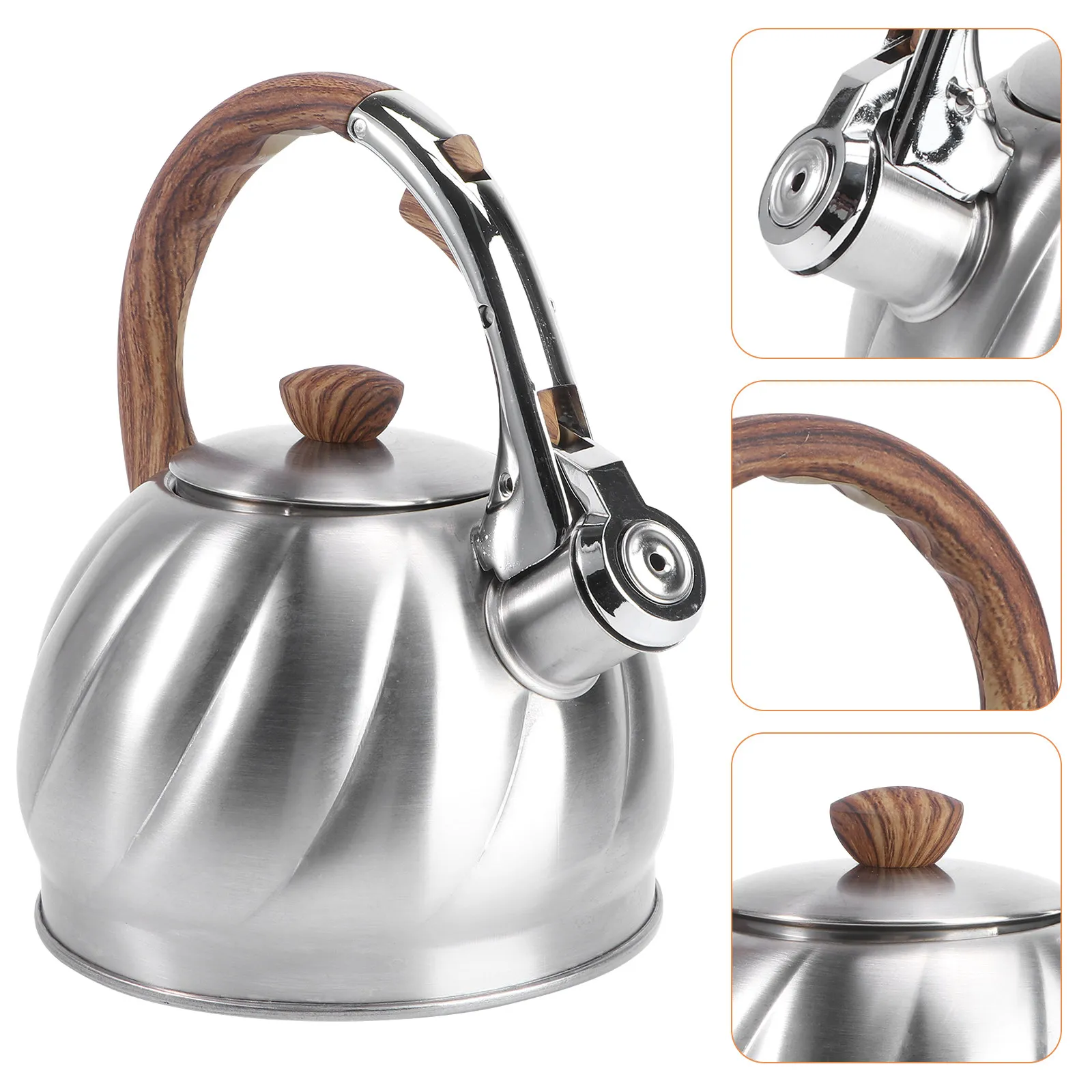1Pcs Heating Water Kettle Large Capacity Whistling Tea Kettle Ergonomic Handle Safe Boiling Kitchen Gadget Stainless Steel
1Pcs Heating Water Kettle Large Capacity Whistling Tea Kettle Ergonomic Handle Safe Boiling Kitchen Gadget Stainless Steel