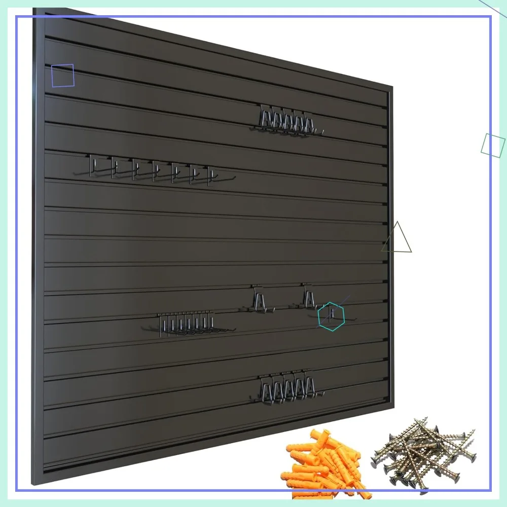 4x4ft Slat Wall Paneling, Heavy Duty PVC Garage Wall Storage System, Black
4x4ft Slat Wall Paneling, Heavy Duty PVC Garage Wall Storage System, Black