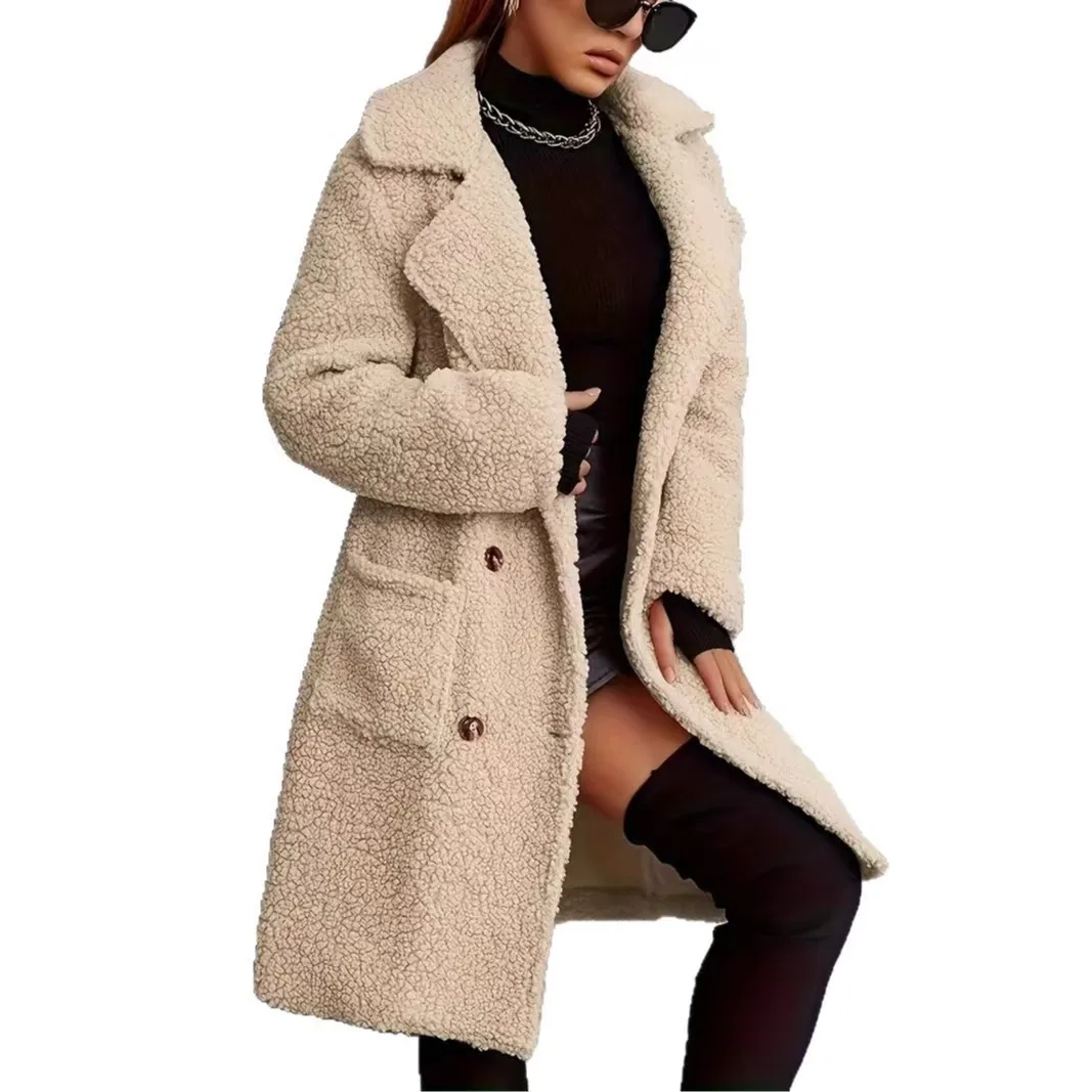 Faux Wool Lamb Jacket Women's Autumn Winter New Loose Thickened Medium Length Coat Women's Trendy Cross-Border Fur Coat
Faux Wool Lamb Jacket Women's Autumn Winter New Loose Thickened Medium Length Coat Women's Trendy Cross-Border Fur Coat