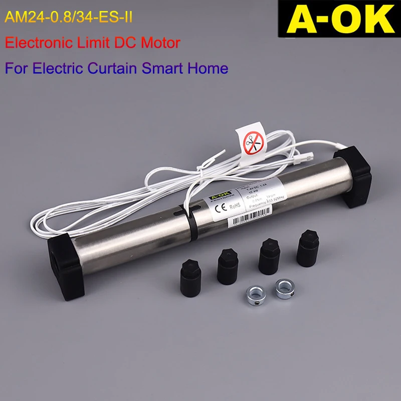 A-OK AM24-0.8/34-ES-II Электронный концевой выключатель Двигатель постоянного тока для электрических рулонных жалюзи Автоматизация умного дома
A-OK AM24-0.8/34-ES-II Электронный концевой выключатель Двигатель постоянного тока для электрических рулонных жалюзи Автоматизация умного дома