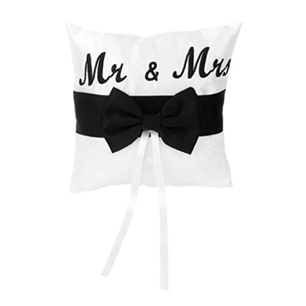 Satin Wedding Ring Pillow 15X15Cm 6X6Inch Handmade Mr Mrs Cushion Black Ribbon For Bridal Ceremony Party Decoration Diy
Satin Wedding Ring Pillow 15X15Cm 6X6Inch Handmade Mr Mrs Cushion Black Ribbon For Bridal Ceremony Party Decoration Diy