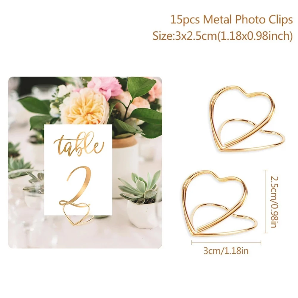 Table Decor Heart Card Holder Wedding Supplies Wedding Decor 15pcs 35*28mm Gold/Rose Gold/Silver Iron Number Card Holders
Table Decor Heart Card Holder Wedding Supplies Wedding Decor 15pcs 35*28mm Gold/Rose Gold/Silver Iron Number Card Holders