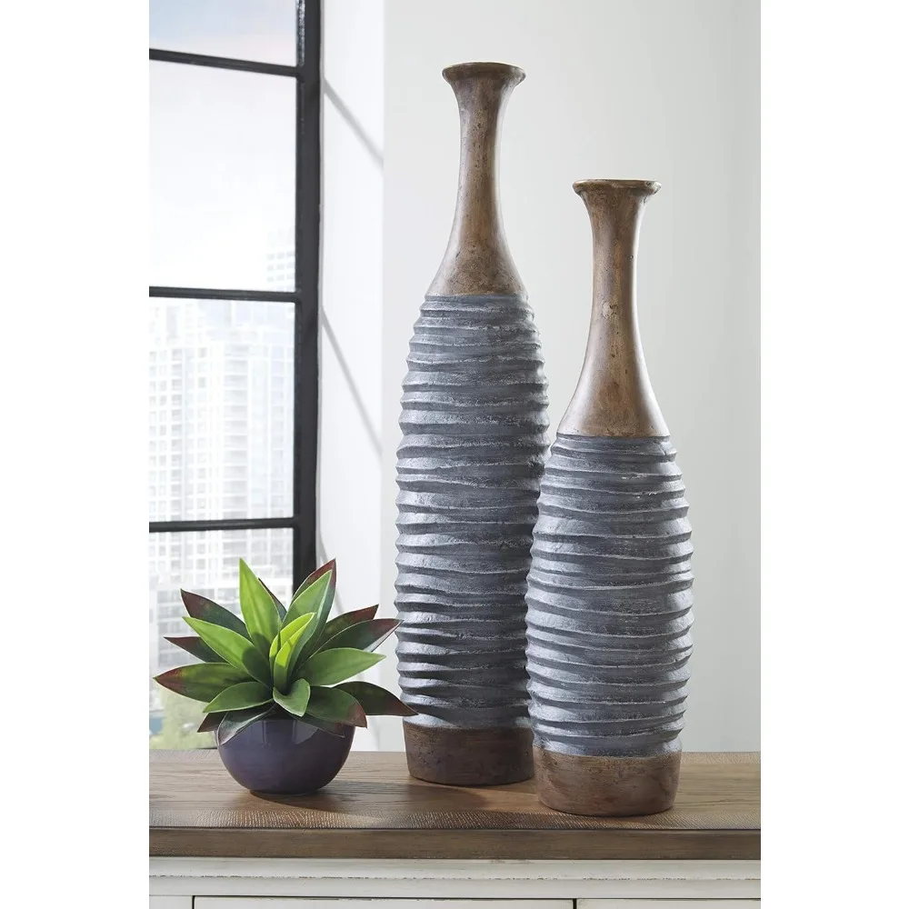 2 Piece Decorative Vase Set, Antique Gray & Brown, Large Exquisite craftsmanship
2 Piece Decorative Vase Set, Antique Gray & Brown, Large Exquisite craftsmanship