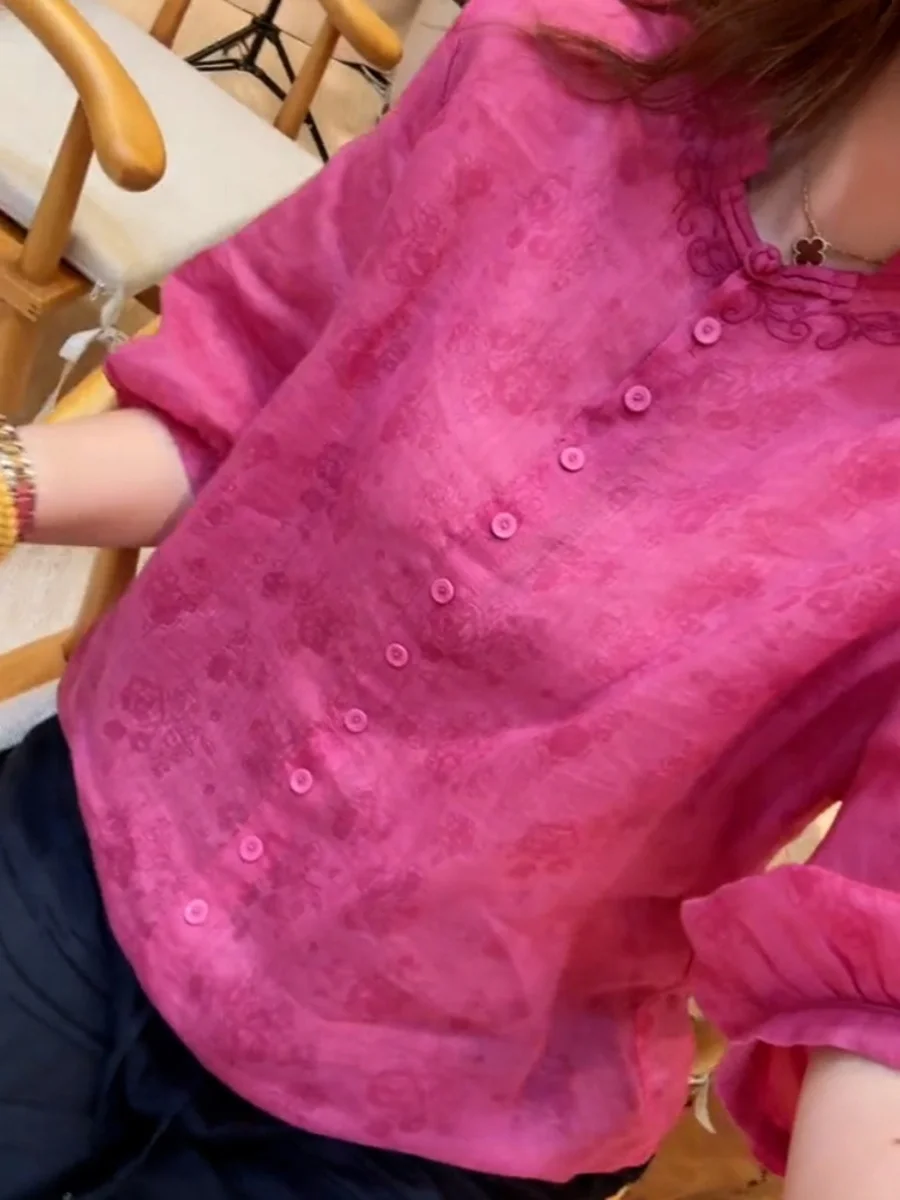 Elegant Short Sleeve Embroidered Shirt for Women Chinese Style Button up Cotton Top Loose Fit Commute Fashion Resistant
Elegant Short Sleeve Embroidered Shirt for Women Chinese Style Button up Cotton Top Loose Fit Commute Fashion Resistant
