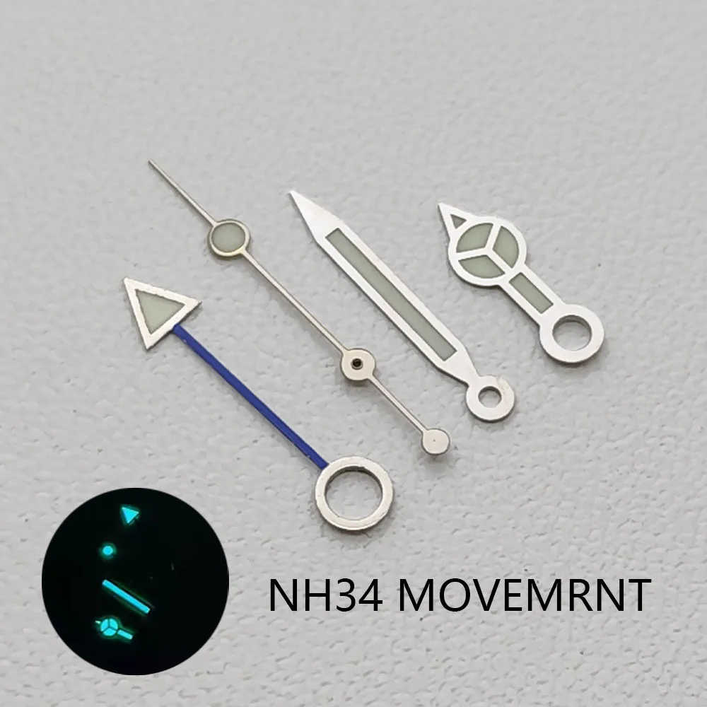 Silver/black GMT hands blue-green/green luminous NH34 GMT watch 4-point NH34 automatic movement watch accessories watch parts
Silver/black GMT hands blue-green/green luminous NH34 GMT watch 4-point NH34 automatic movement watch accessories watch parts