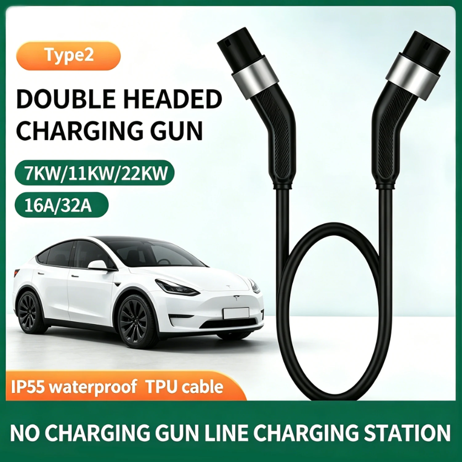 Type 2 EV Charging Cable For Hybrid Electric Vehicles 7.4KW 5M 32A / 11KW 5M 16A / 22KW 32A 5M High Quality Fast Charging Cable
Type 2 EV Charging Cable For Hybrid Electric Vehicles 7.4KW 5M 32A / 11KW 5M 16A / 22KW 32A 5M High Quality Fast Charging Cable