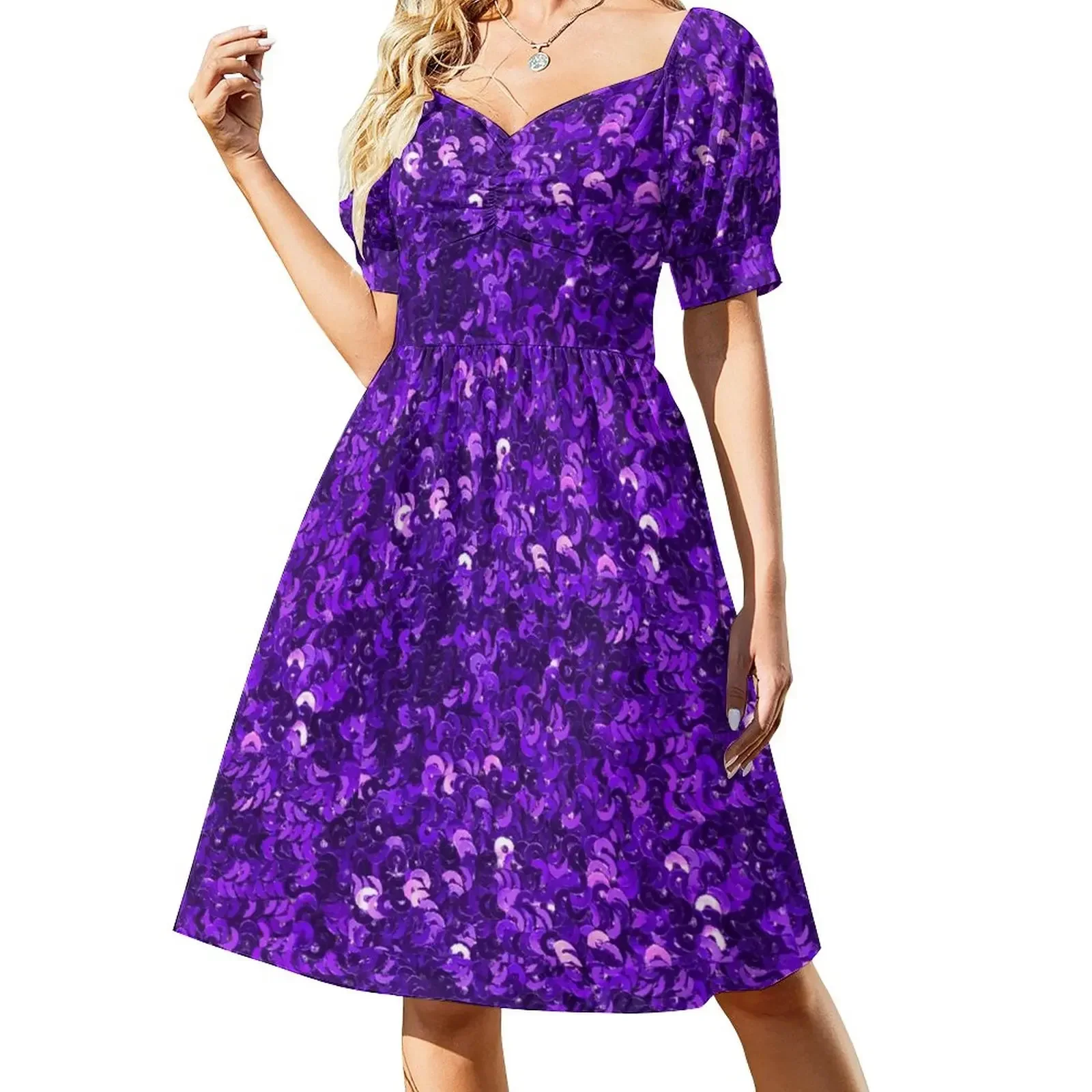 Purple Sequin Print Short-Sleeved Dress women's clothing trend 2025 Beachwear dresses for women 2025 luxury designer party Dress
Purple Sequin Print Short-Sleeved Dress women's clothing trend 2025 Beachwear dresses for women 2025 luxury designer party Dress
